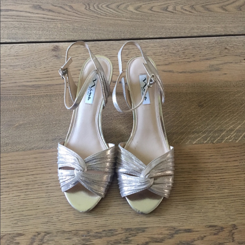 Size 9 - Nina Heels in Gold (small heel)